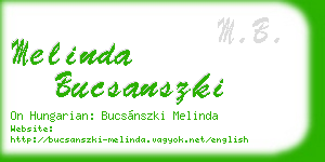 melinda bucsanszki business card